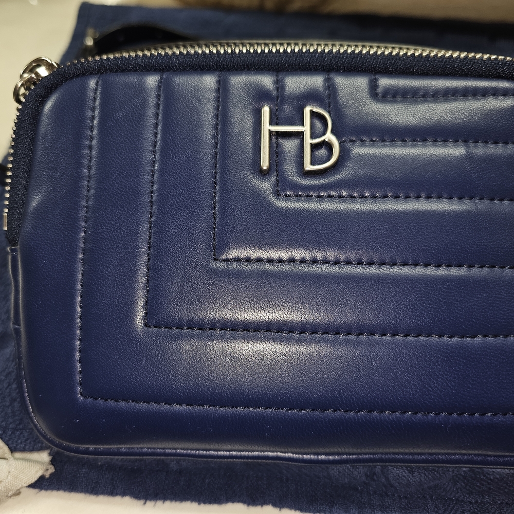 Henri Bendel Dark Blue Quilted Clutch